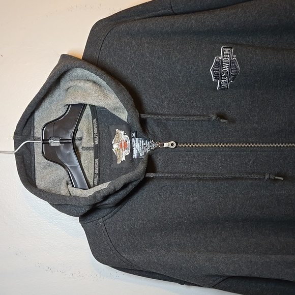 Harley-Davidson Men's Full Zip Cotton Large Logo Back Hoodie Swestshirt 3XL NWOT - Picture 7 of 14